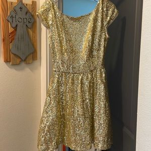 Gold sequence dress